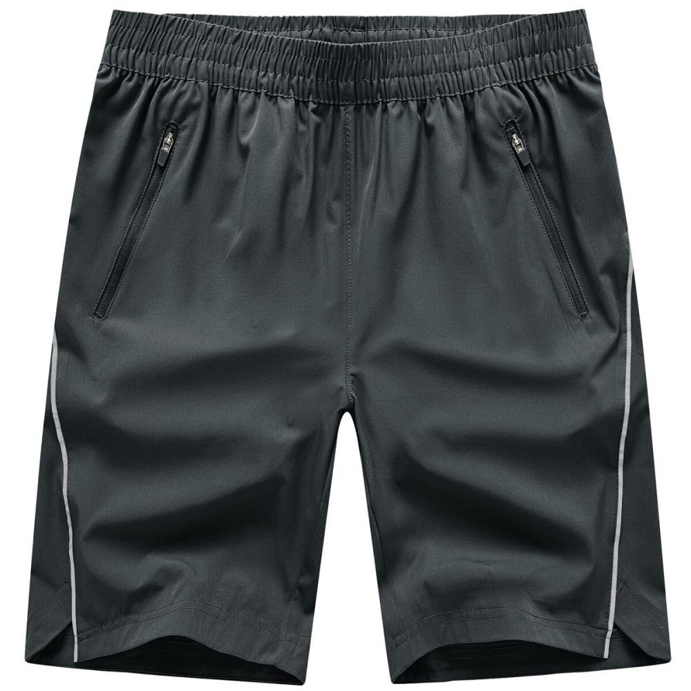 TBMPOY Men\'s Hiking Shorts Quick Dry Athletic Gym Workout Short with Zipper Pockets Dark Grey XL