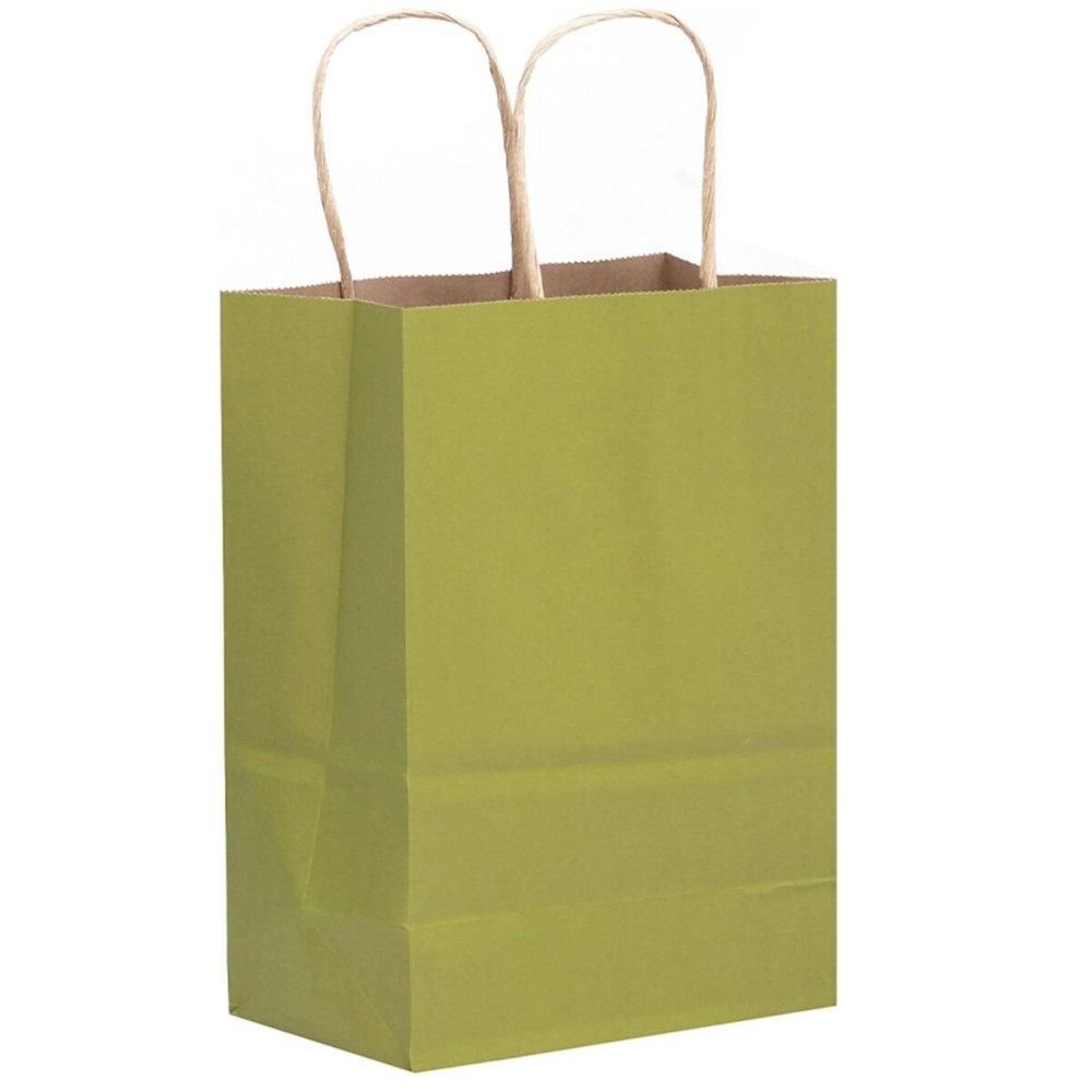 qiqee 32-Packs Forest Green Paper Gift Bags with Handles Bulk 8.2663.15 Small Size Gift Bags Multiple UsesSmall Size