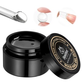 Beetles Solid Nail Glue Gel for False Tips, 15g Strong Adhesion for Press on Acrylic Tips, Clear Hard Gel 3D Sculpting for Christmas Nail Art UV Light Cured