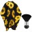 FEBSNOW Barber Cape Waterproof Professional Hair Cutting Cape Neck Duster Brush for Haircut Black Sunflower Salon Beard Hairdressing Kits 46.8  56 Inches