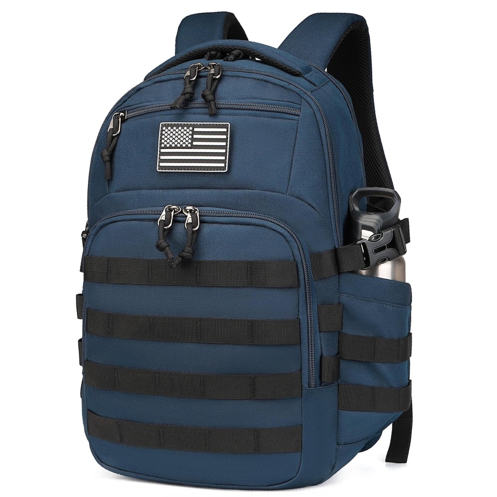 Wotony Military tactical backpack, backpack for men black small tactical assault bag (blue, 18.5 inch)