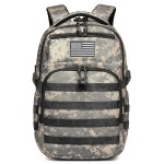 Wotony Military tactical backpack, backpack for men black small tactical assault school bag (camouflage gray, 18.5 inch)