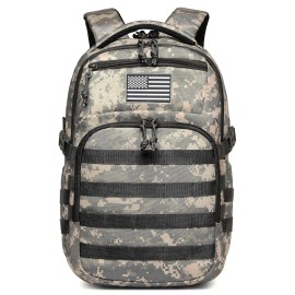 Wotony Military tactical backpack, backpack for men black small tactical assault school bag (camouflage gray, 18.5 inch)