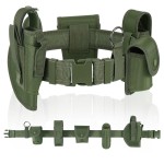 abcGoodefg Modular Equipment System Security Utility Tactical Duty Belt with Components Pouches Bags Holster Gear for Law Enforcement Guard Security Hunting (6 PCS, Army green)