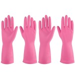 IUCGE Rubber gloves dishwashing 4 Pairs for Kitchen,Cleaning gloves for household Reuseable.(XL,Pink)