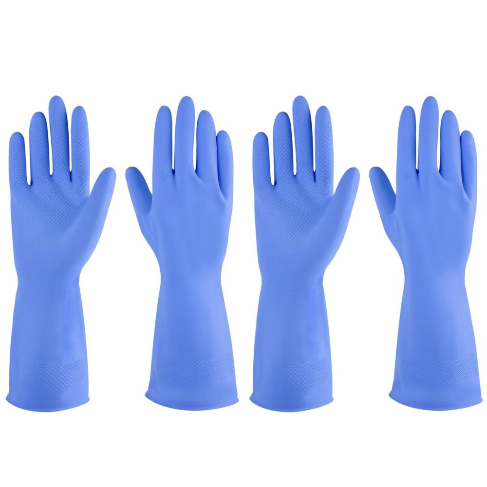 IUCGE Blue Medium Protective Dishwashing Gloves, Pack of 4