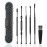 Hion 6 Pcs Ear Wax Removal Kit,Professional Double-Headed Ear Pick Earwax Removal Tools,316L Stainless Steel Ear Cleaner Curette with Cleaning Brush and Storage Box,Suit for Kid Adult(Black)