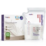 Nuliie 50 Pcs Breastmilk Storage Bags, 8 OZ Breast Milk Storing Bags, BPA-Free, Milk Storage Bags with Pour Spout for Breastfeeding, Self-Standing Bag, Space Saving Flat Profile