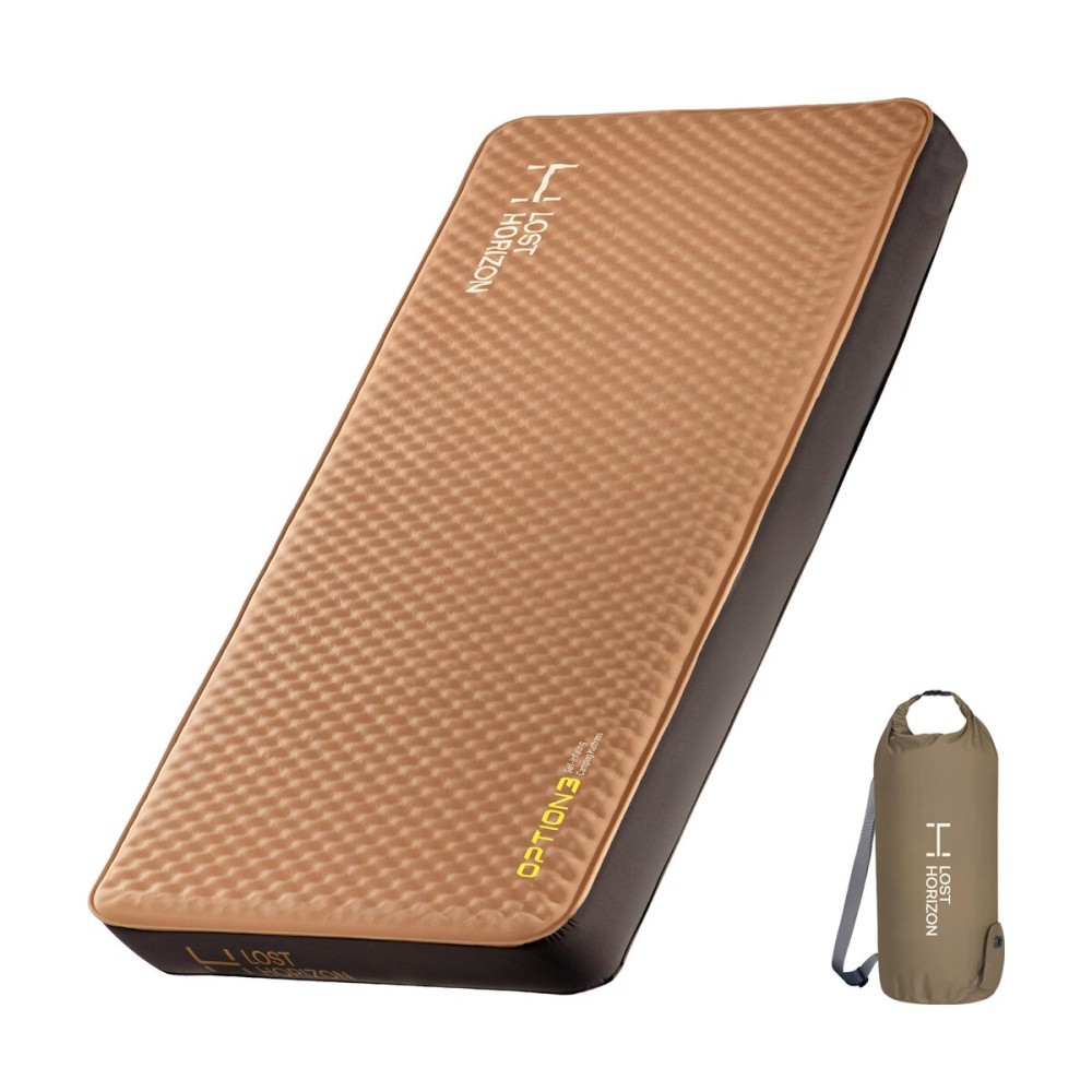 LOSTHORIZON Air & Foam Camping Mattress, Self-Inflating Sleeping Pad, 4.5 Thick, with Pump Sack, Single
