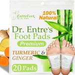 Dr. Entre\'s Foot Pads: 20 Pack of Turmeric & Ginger Premium Pads to Feel Better, Sleep Better & Relieve Stress | Organic Foot Patches