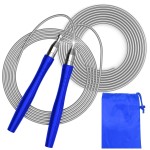 Jump Rope, High Speed Weighted Jump Rope - Premium Quality Tangle-Free - Self-Locking Screw-Free Design - Jump Ropes for Fitness - Skipping Rope for Workout Fitness, Crossfit & Home Exercises (Blue)