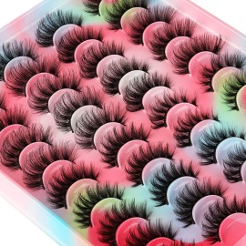 False Eyelashes Russian Strip Lashes D Curly 20 Pairs 5 Styles Pack Fluffy Natural Fake Lashes Look like Eyelash Extensions by Yawamica