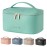 KITENROM Makeup Bag Portable Travel Cosmetic Bag with Brush HolderWaterproof Make Up Bag For Women with Handle Mint Green