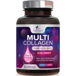 Multi Collagen Pills 2400 mg - Advanced Types I, II, III, V, X - Hydrolyzed Multi Collagen Peptides Pills, Collagen Supplements for Women & Men - Hair, Skin, & Nail Support Supplement - 180 Capsules