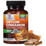 Organic Ceylon Cinnamon Supplement 1800mg - Certified Organic Ceylon Cinnamon Powder Pills - Energy & Heart Support for Women & Men, Bottled in USA, Antioxidant, Gluten Free, Non-GMO - 60 Capsules