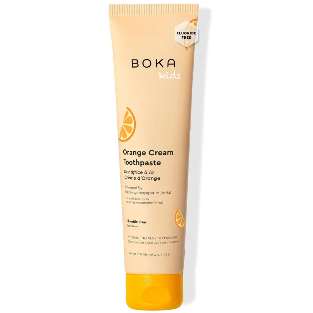 Boka Fluoride Free Toothpaste Nano Hydroxyapatite Toothpaste - Orange Cream Flavor, 4 oz 1Pk US Manufactured