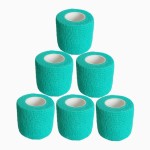 Baisunt 6 Pack 2 Inches Cohesive Bandage Self Adhesive Wrap Elastic Self Adherent Vet Wrap Breathable Self Stick Tape for Wrist, Ankle, Sports, Tatoo Wrap(5 Yards, Green)