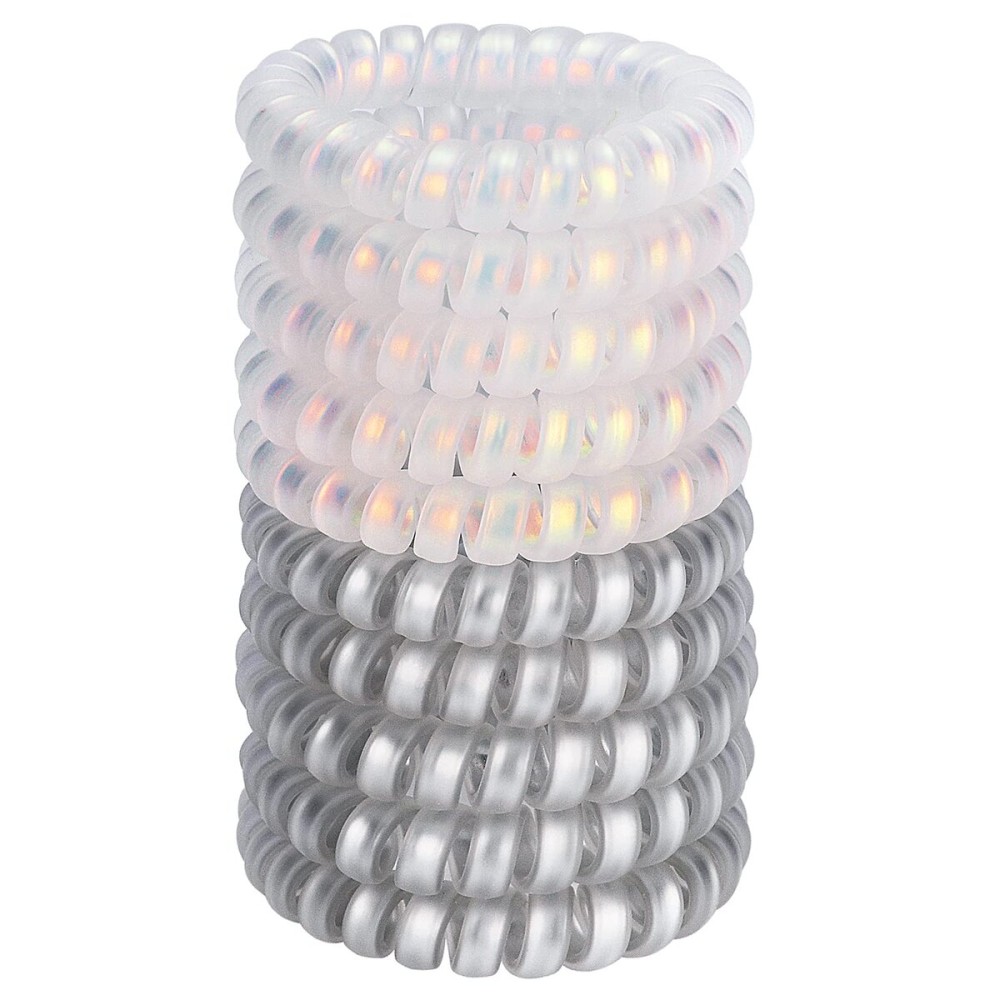 JessLab Spiral Hair Ties for Women, 10-Pack Traceless No-Damage Ponytail Holders, Coils Hair Bands for Girls, Assorted Colors