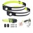 akerrelc Headlamp, 2 Rechargeable LED Headlamps with Motion Sensor, Up to 1200 lumens and 10 Hours Runtime, 10 Clips and 2 Cases, Waterproof Camping Gear for Hiking, Fishing, Cycling,(Fluorescent)