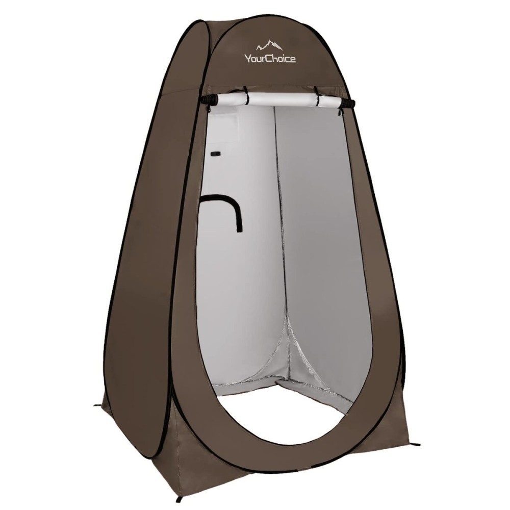 Your Choice Pop Up Privacy Shower Tent - Portable Changing Tent for Camping, Beach & Hiking - 6.2FT Lightweight with Carry Bag, Quick Setup & Full Coverage - Brown