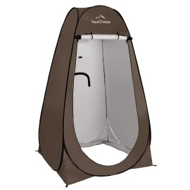 Your Choice Pop Up Privacy Shower Tent - Portable Changing Tent for Camping, Beach & Hiking - 6.2FT Lightweight with Carry Bag, Quick Setup & Full Coverage - Brown