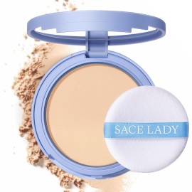SACE LADY Face Powder Waterproof Sets Makeup, Controls Shine, Smooth Fine Lines for Flawless Lightweight Finish, Long Lasting Matte Compact Setting Powder Cosmetics Cruelty-free, 0.35oz (01)