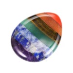 CrystalTears Chakra Worry Stone for Anxiety Healing Crystal Thumb Worry Stones Pocket Palm Stones Stress Relief Reiki Healing Meditation