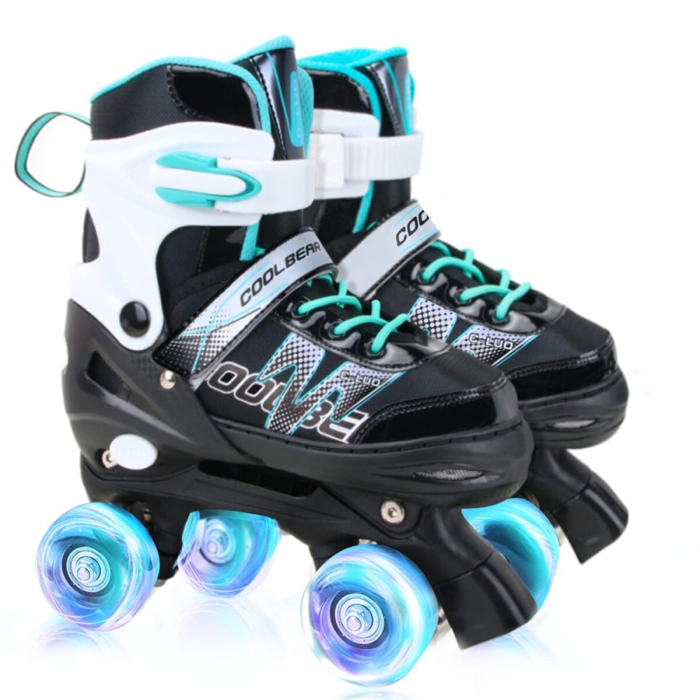 Sowume Adjustable Roller Skates for Boys and Kids, All 8 Wheels of Boy\'s Skates Shine, Safe and Fun Illuminating for Kids