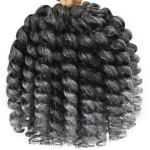 Svolna Jamaican Bounce Crochet Hair Extensions 8 inch Ringlet Wand Curl Crochet Hair Curly Pre Looped Crochet Braids Grey Crochet Braiding Hair 60 Roots (8Inch (Pack of 3), TGrey)