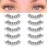 KSYOO Long Natural Lashes with Clear Band Lashes Wispy,10-18mm Cat Eye Lashes D Curl Strip Lashes That Look Like Extensions,3D Natural Fluffy Faux Mink False Eyelashes Natural Look