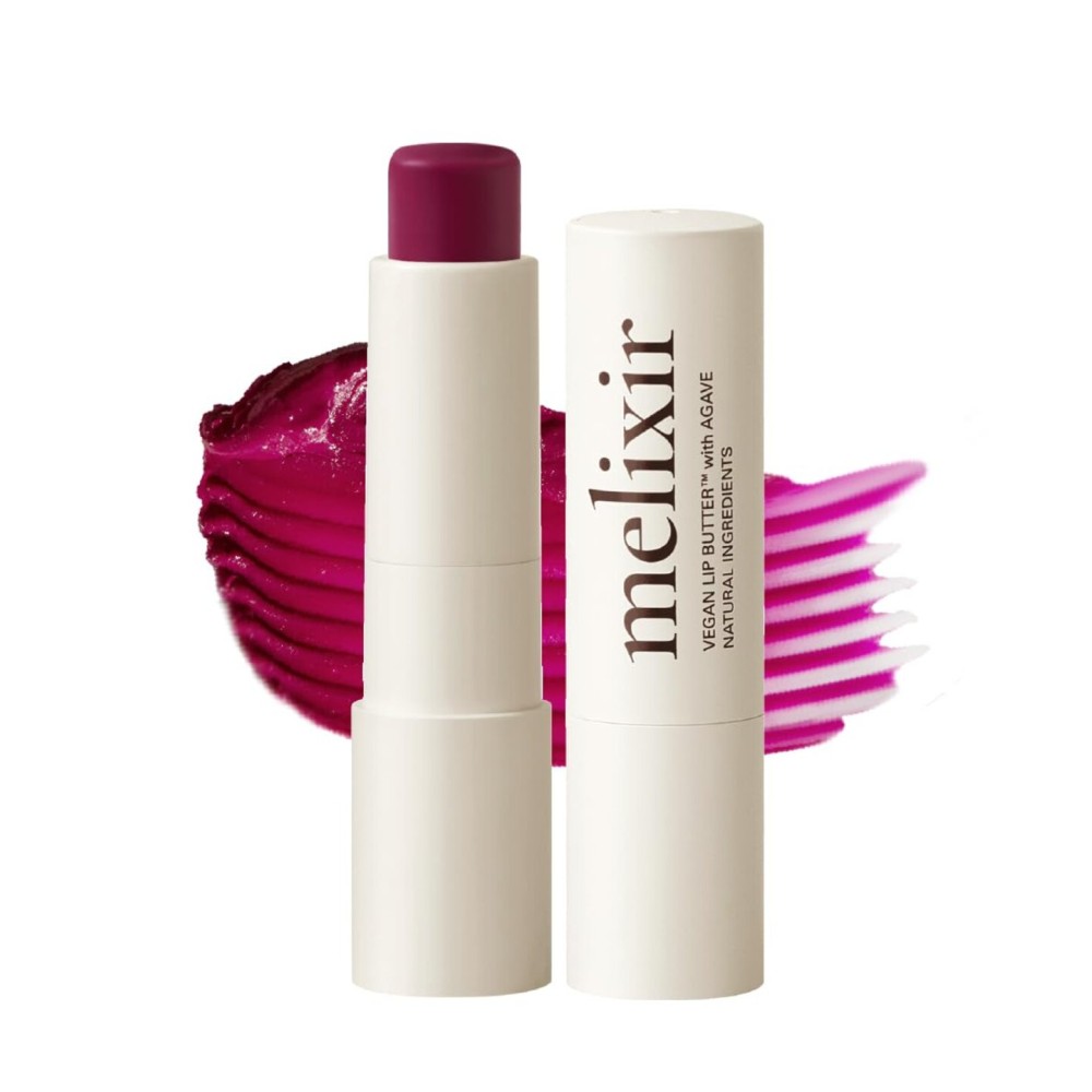 Melixir Vegan Lip Butter (12 Colors), Hydrating Tinted Lip Balm Stick, Bee-Free, Petrolatum-Free, Plant-Based, Moisturizes Dry & Chapped Lips With Shea Butter, Sheer, Natural Finish - 16 Wine Stain