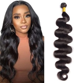 12A Body Wave Bundles Human Hair 18 Inch Full And Thick Single Bundle 100% Unprocessed Brazilian Virgin Hair Soft Body Wave Bundles Human Hair Natural Color 1 Bundle100g/pc
