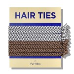 HAVHAF Knotted Men\'s Hair Ties - 8pcs (Thin, Woody) - No Damage Crease Breakage Bun Hair Tie For Men with Long, Curly, Thick Hair