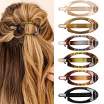 French Concord Hair Clips Claw - 6Pcs Side Slid Flat Hair Clips for Volume Strong Hold No Slip Grip Hair Claw Clips for Women Girls Thick Thin Hair (Tortoiseshell(Small,3.35 inches))