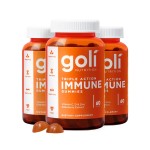 Goli Triple Action Immune Gummies with Vitamin C, D, Zinc - Elderberry Extract, Echinacea, Turmeric, Ginger - Vegan, Non-GMO, Gluten-Free - 180 Count (Pack of 3)