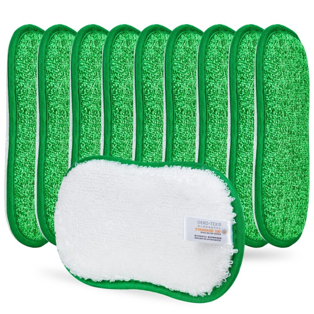 10 Pack Kitchen Dish Sponges Scrubber Non-Scratch Multi-Purpose Dishcloths, Sponge Along with Heavy Duty Scouring Power - Effortless Cleaning of Dishes, Pots and Pans