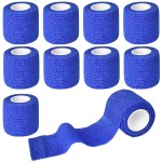 Gondiane 9 Pack 2 x 5 Yards Self Adhesive Bandage Wrap Self Stick Wrap for Ankle, Wrist, Finger, Sports, Breathable Cohesive Vet Tape for Pets (D Dark Blue)
