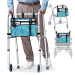supregear Accessories Bag for Walker, Wheelchair, Rollator - Walker Basket Bag w/Cup Holder - Seniors Caddy Attachment Pouch for Walkers, Water Resistant Large Capacity Carry Storage Carrier Tote