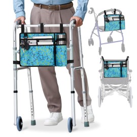 supregear Accessories Bag for Walker, Wheelchair, Rollator - Walker Basket Bag w/Cup Holder - Seniors Caddy Attachment Pouch for Walkers, Water Resistant Large Capacity Carry Storage Carrier Tote