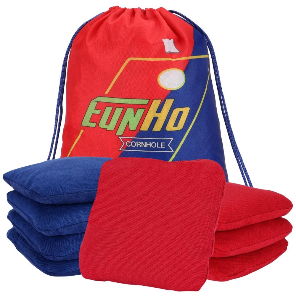 EunHo Dual Sided Cornhole Bags Regulation Set of 8 Professional Cornhole Bean Bags Slick and Stick for Tossing Game-All Weather