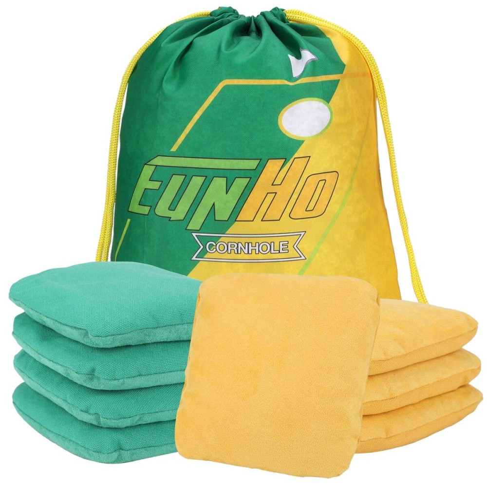 EunHo Dual Sided Cornhole Bags Regulation Set of 8 Professional Cornhole Bean Bags Slick and Stick for Tossing Game-All Weather