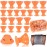 JANYUN 40 Pcs Orange Magic Silicone Hair Rollers Include 20pcs Large Silicone Curlers 20pcs Heatless Small Hair Curlers (Orange)