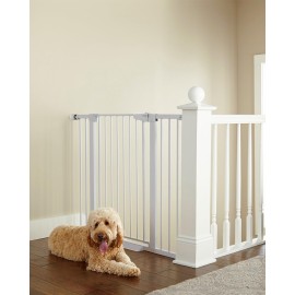 Cumbor 36 Extra Tall Baby Gate for Dogs and Kids with Wide 2-Way Door, 29.7- 46 Width, and Auto Close Personal Safety for Babies and Pets, Fits Doorways, Stairs, and Entryways, White