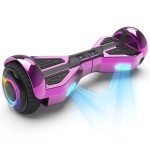 Starship Hoverboard with Bluetooth Speaker, Chrome Color Self Balancing Scooters with Science Fiction Design and 6.5 inch LED Wheels (Chrome Pink)