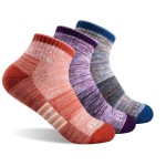 FEIDEER Women\'s Hiking Walking Socks, 3-Pack Outdoor Recreation Athletic Cushioned Low Cut Ankle Quarter Socks (3WSS20403-L)