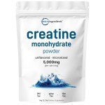 Creatine Monohydrate Powder 1 kg (2.2 Lbs), 5000mg Per Serv, Micronized Creatine Powder, Unflavored, Pure, No Filler, Keto & Vegan Friendly, Easy Dissolve Pre Workout Creatine for Women and Men