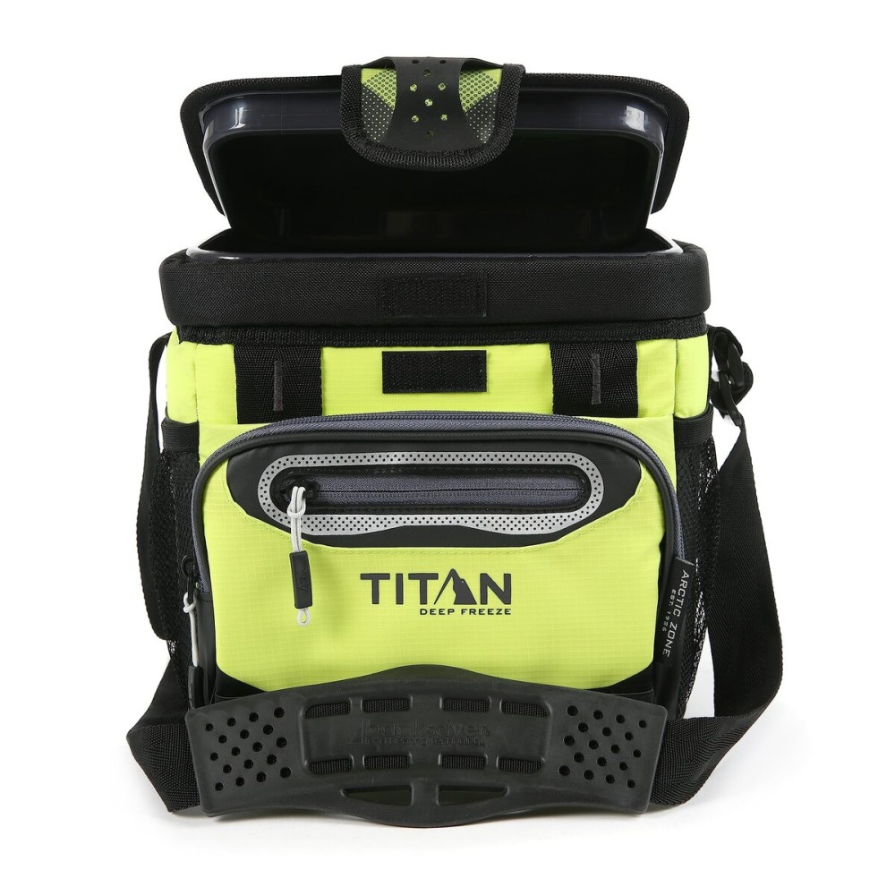 Titan by Arctic Zone Deep Freeze Cooler - 9 Can Zipperless Hardbody Cooler with Deep Freeze Insulation, HardBody Liner, and SmartShelf - Citrus