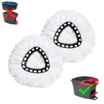 2 Pack Mop Replacement Heads for O-Ceda EasyWrin Spin Mop, Microfiber Spin Mop Refills, Easy Cleaning Mop Head Replacement