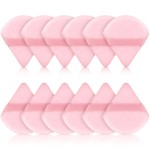 Maitys 12 Pcs Powder Puff Triangle for Face Makeup Cosmetic Loose Powder Puff Velour Soft Body Washable Reusable Foundation Sponge Wet Dry Makeup Tool for Women(Small,Pink)