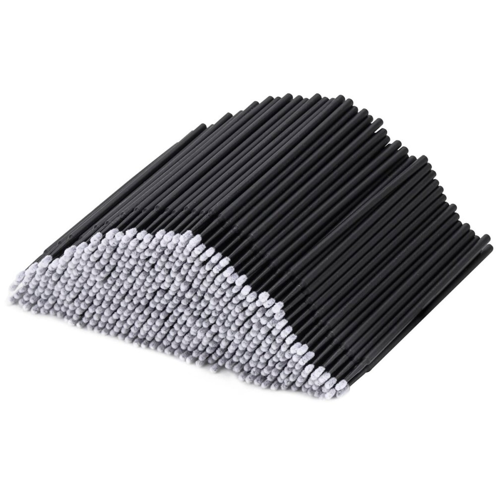 Tbestmax 500 Pcs Disposable Micro Applicator Brush Micro Swabs, Eye Lashes Mascara Wands for Eyelash Extension Black